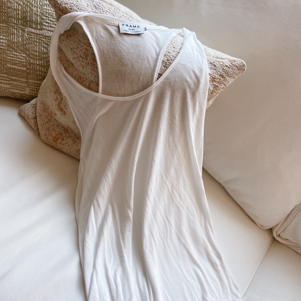 FRAME White Cotton Tank Top